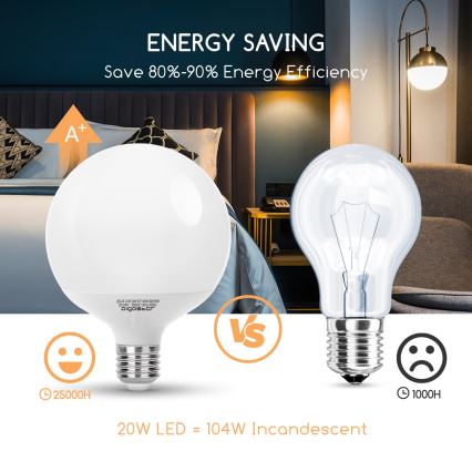 LED-lampa G120 E27/20W/230V 3000K - Aigostar
