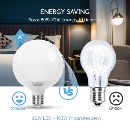 LED-lampa G120 E27/20W/230V 6500K - Aigostar