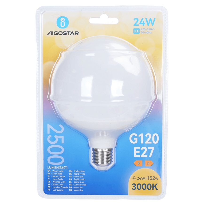 LED-lampa G120 E27/24W/230V 3000K - Aigostar
