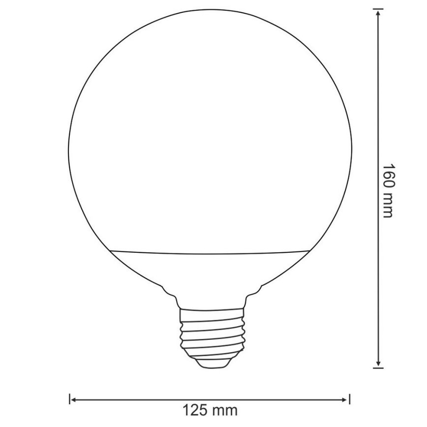 LED-lampa G125 E27/16W/230V 3,000K