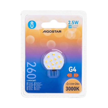 LED-lampa G4/2,5W/12V 3000K - Aigostar