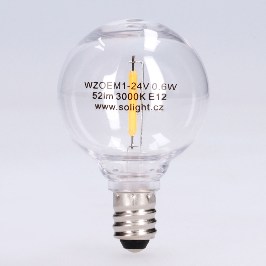 LED-lampa G40 E12/0,6W/24V 3000K - BRILAGI