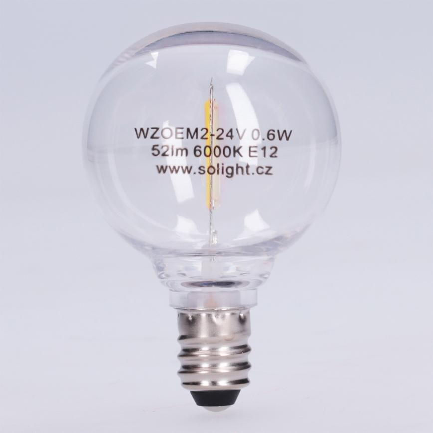 LED-lampa G40 E12/0,6W/24V 6000K - Brilagi