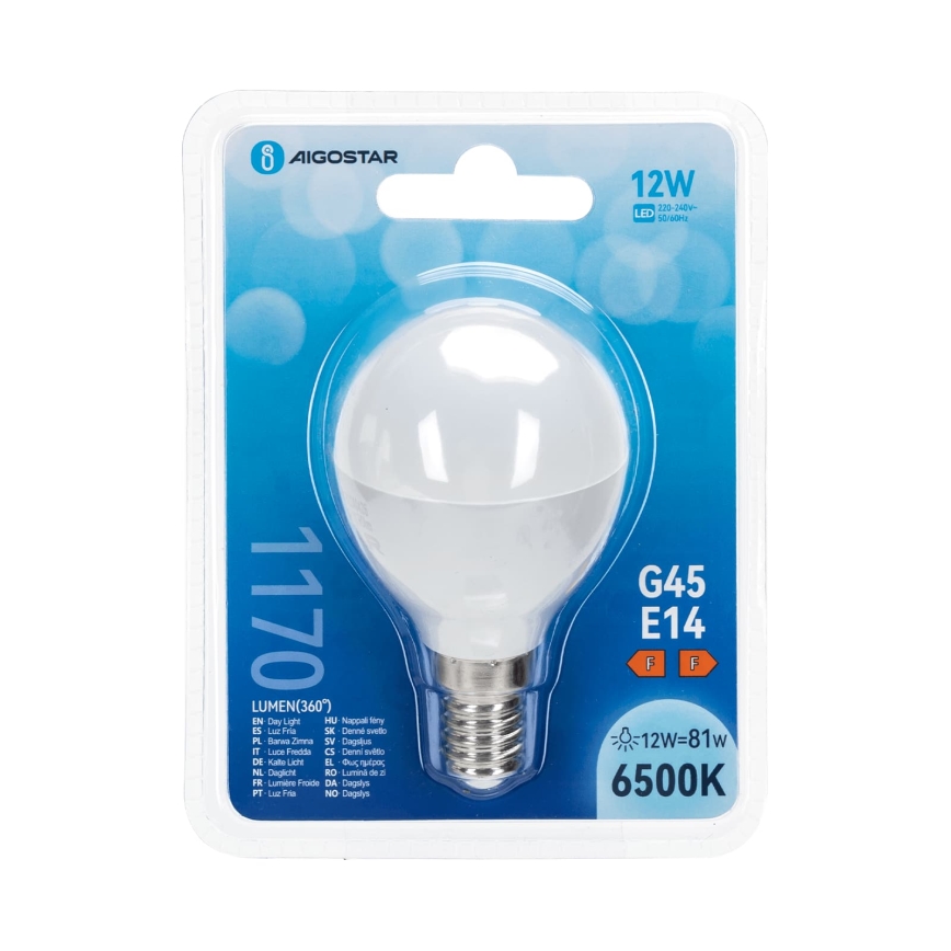 LED-lampa G45 E14/12W/230V 6500K - Aigostar