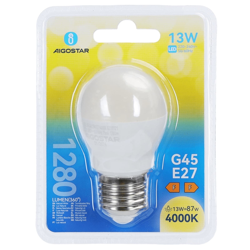 LED-lampa G45 E27/13W/230V 4000K - Aigostar
