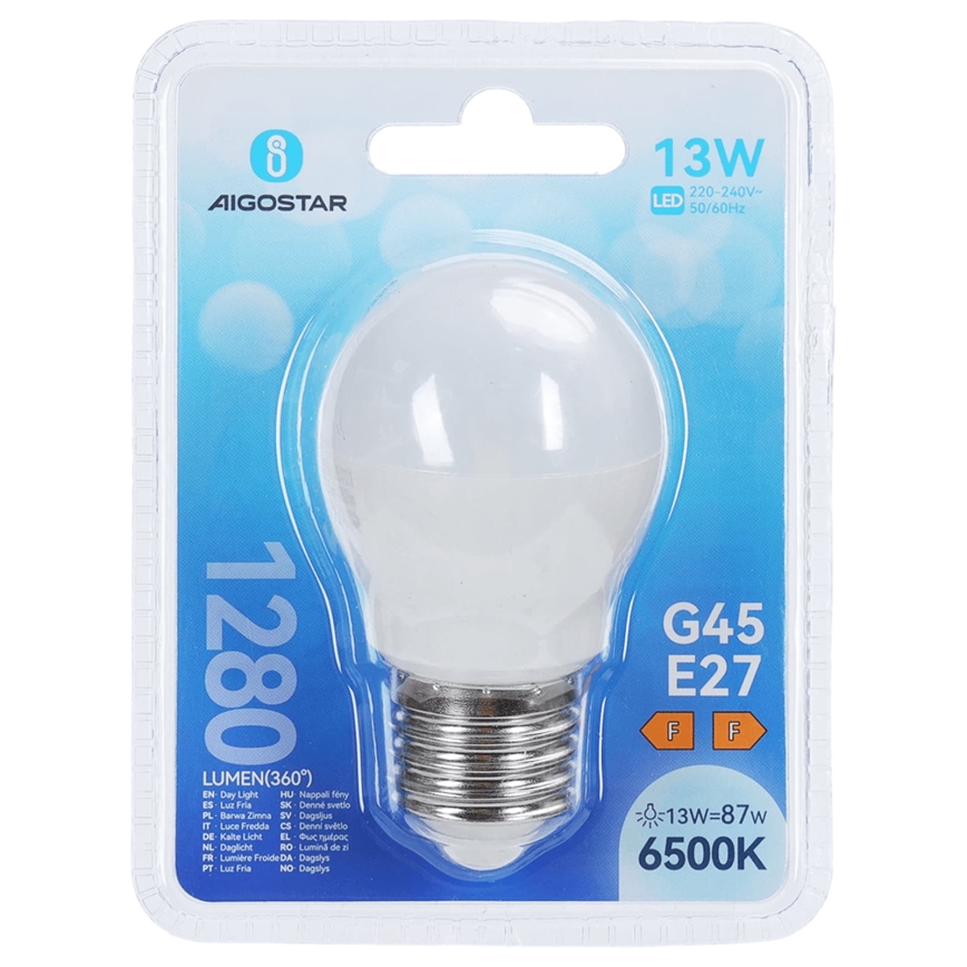 LED-lampa G45 E27/13W/230V 6500K - Aigostar