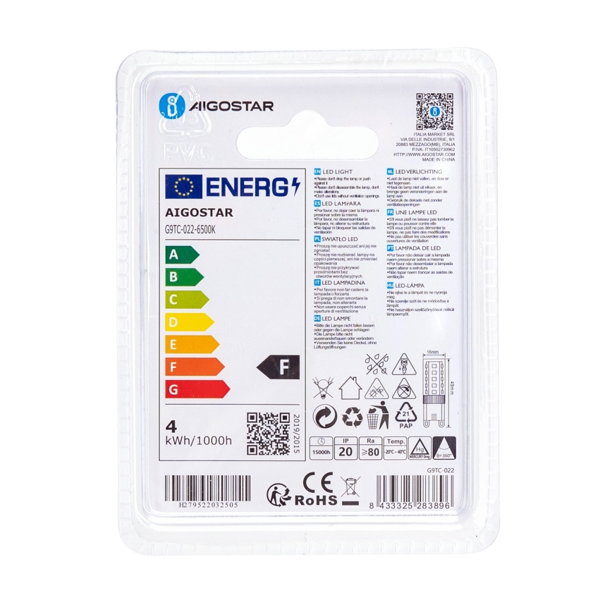 LED-lampa G9/3,5W/230V 6500K - Aigostar