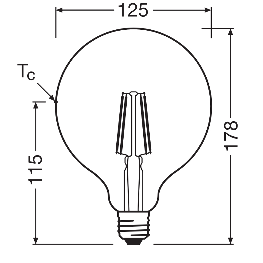 LED-lampa GLOBE CLASSIC FILAMENT G125 E27/4W/230V 2700K - Ledvance