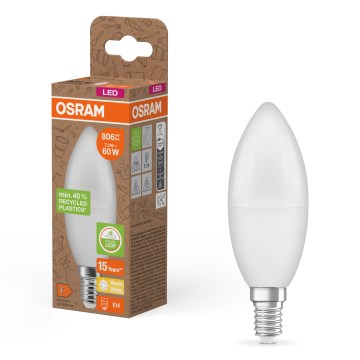 LED-lampa i återvunnen plast B39 E14/7,5W/230V 2700K - Osram
