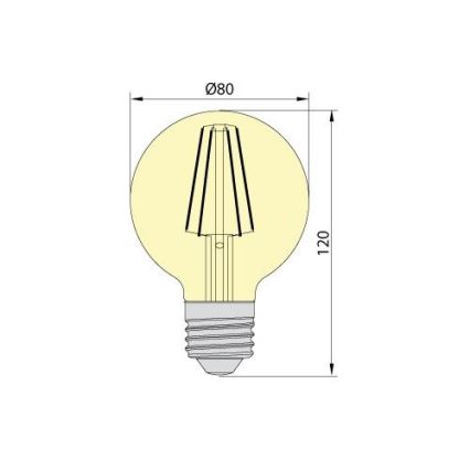 LED-lampa LED stjärna AMBER G80 E27/8W/230V 2200K