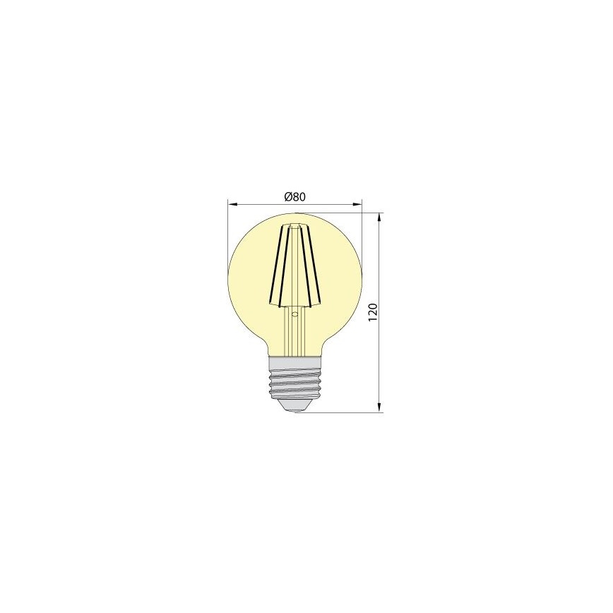 LED-lampa LED stjärna AMBER G80 E27/8W/230V 2200K