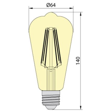 LED-lampa LED stjärna AMBER ST64 E27/10W/230V 2200K