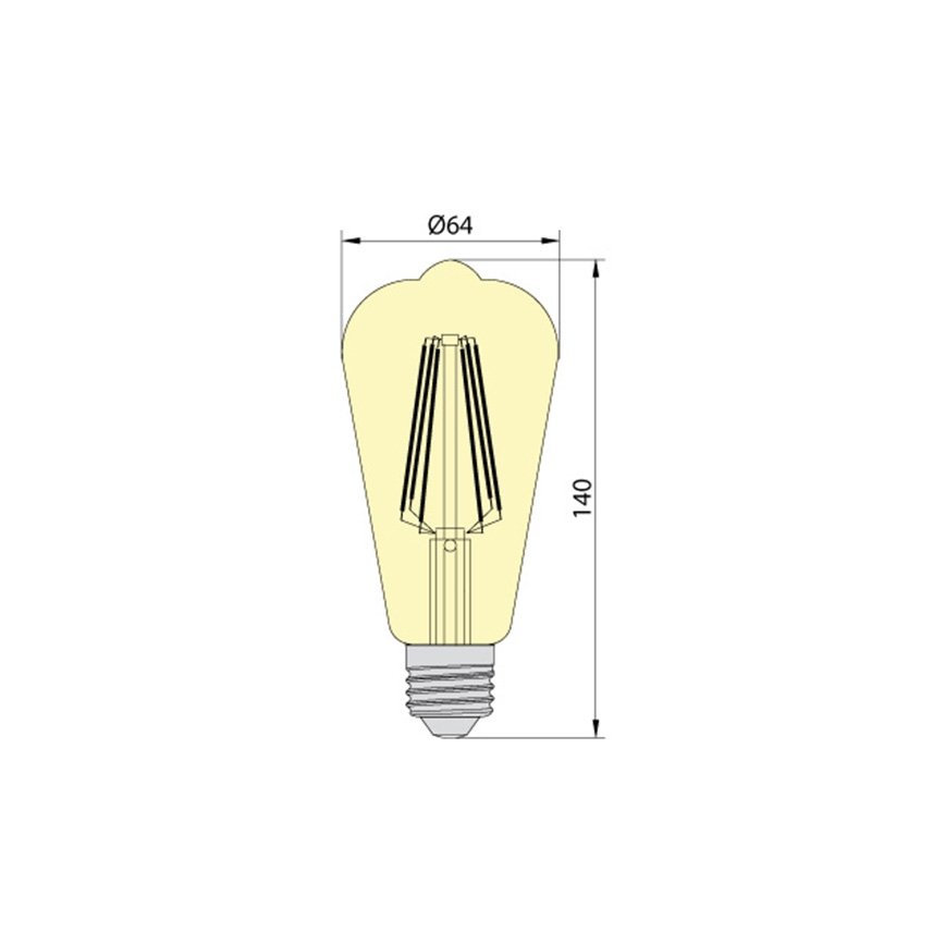 LED-lampa LED stjärna AMBER ST64 E27/10W/230V 2200K