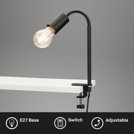 LED-lampa med klämma 1xE27/4,2W/230V 2700K svart