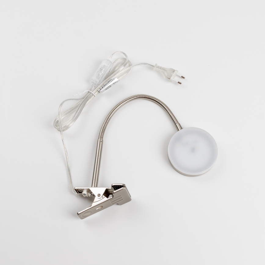 LED-lampa med klämma LED/3,2W/230V matt krom
