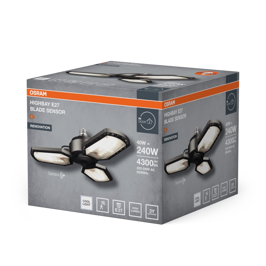 LED-lampa med sensor HIGHBAY E27/40W/230V 4000K - Osram