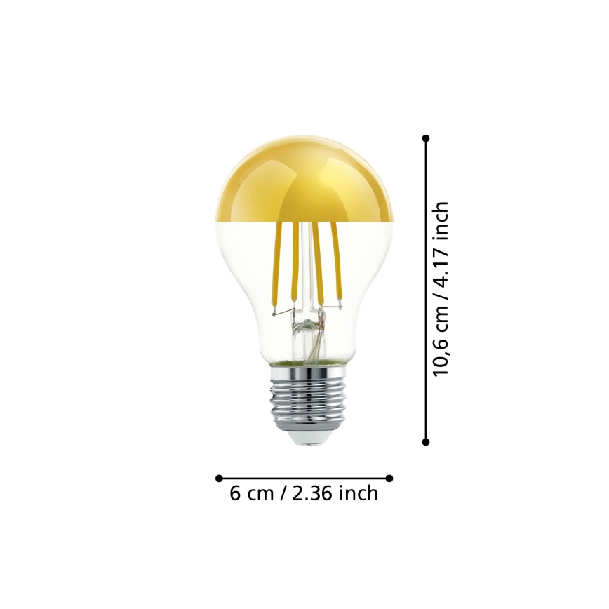 LED-lampa med sfärisk spegelkåpa A60 E27/7,3W/230V 2700K - Eglo 110031