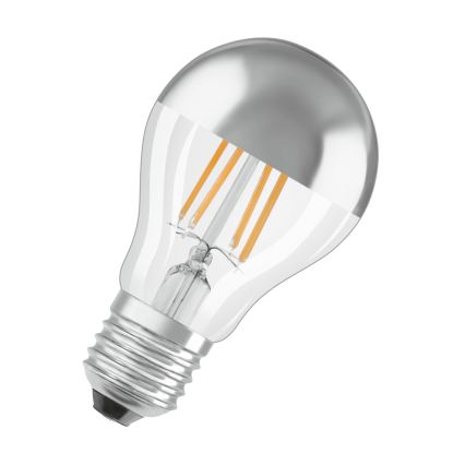 LED-lampa med spegelkupa FILAMENT E27/6,5W/230V 2700K silverfärgad- Osram
