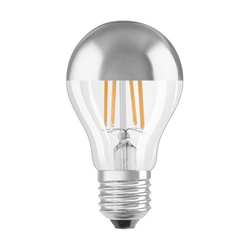 LED-lampa med spegelkupa FILAMENT E27/6,5W/230V 2700K silverfärgad- Osram