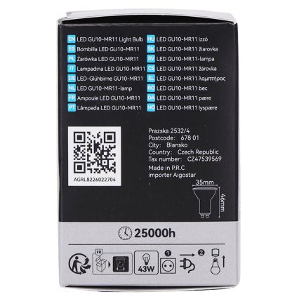 LED-lampa MR11 GU10/4W/230V 3000K 60° svart - BRILAGI