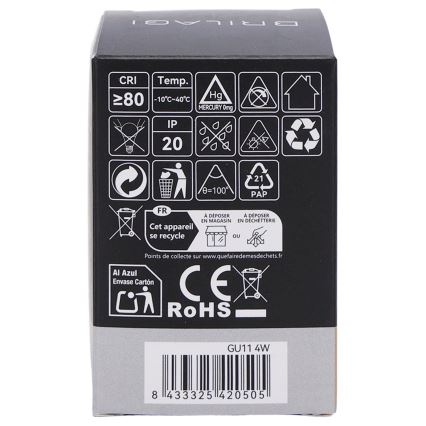 LED-lampa MR11 GU10/4W/230V 3000K svart - BRILAGI