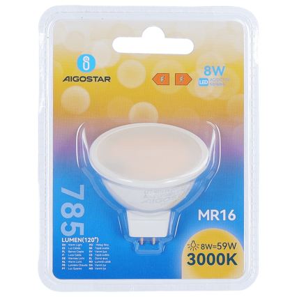 LED-lampa MR16 GU5,3/8W/12V 3000K - Aigostar