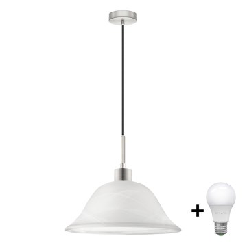LED-lampa på kabel 1xE27/60W/230V vit