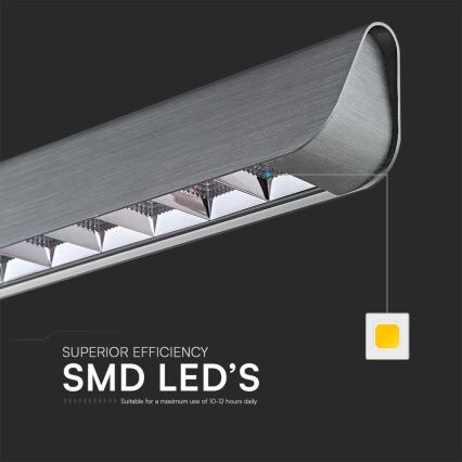 LED-lampa med kabel LED/36W/230V 3000/4000/6400K antracit
