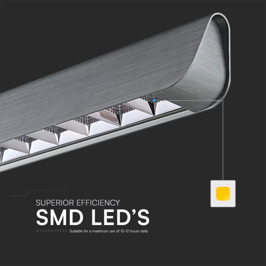 LED-lampa med kabel LED/36W/230V 3000/4000/6400K antracit