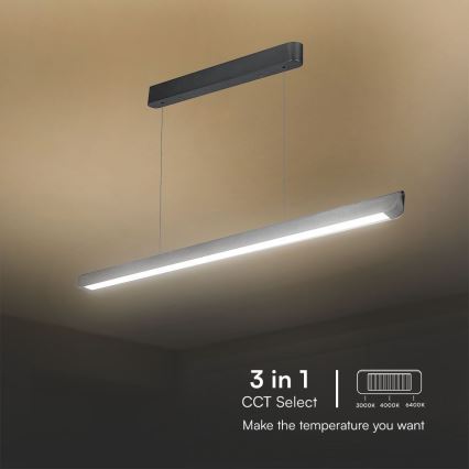 LED-lampa med kabel LED/36W/230V 3000/4000/6400K antracit