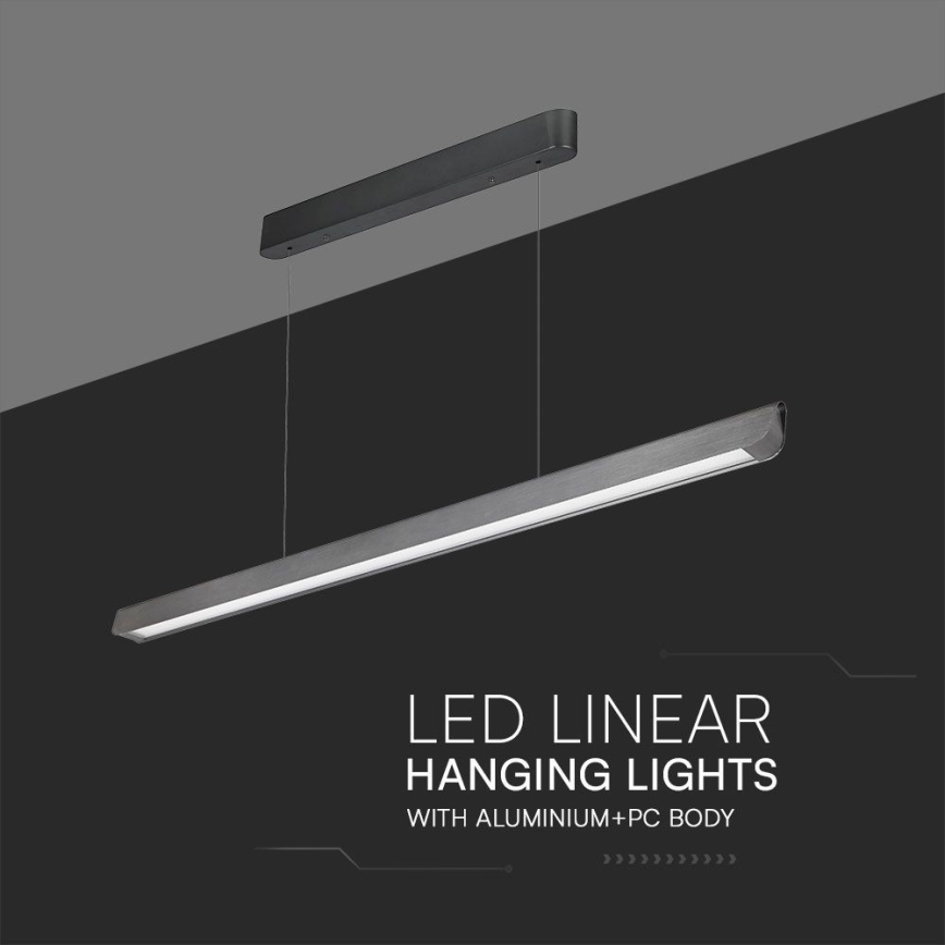 LED-lampa med kabel LED/36W/230V 3000/4000/6400K antracit