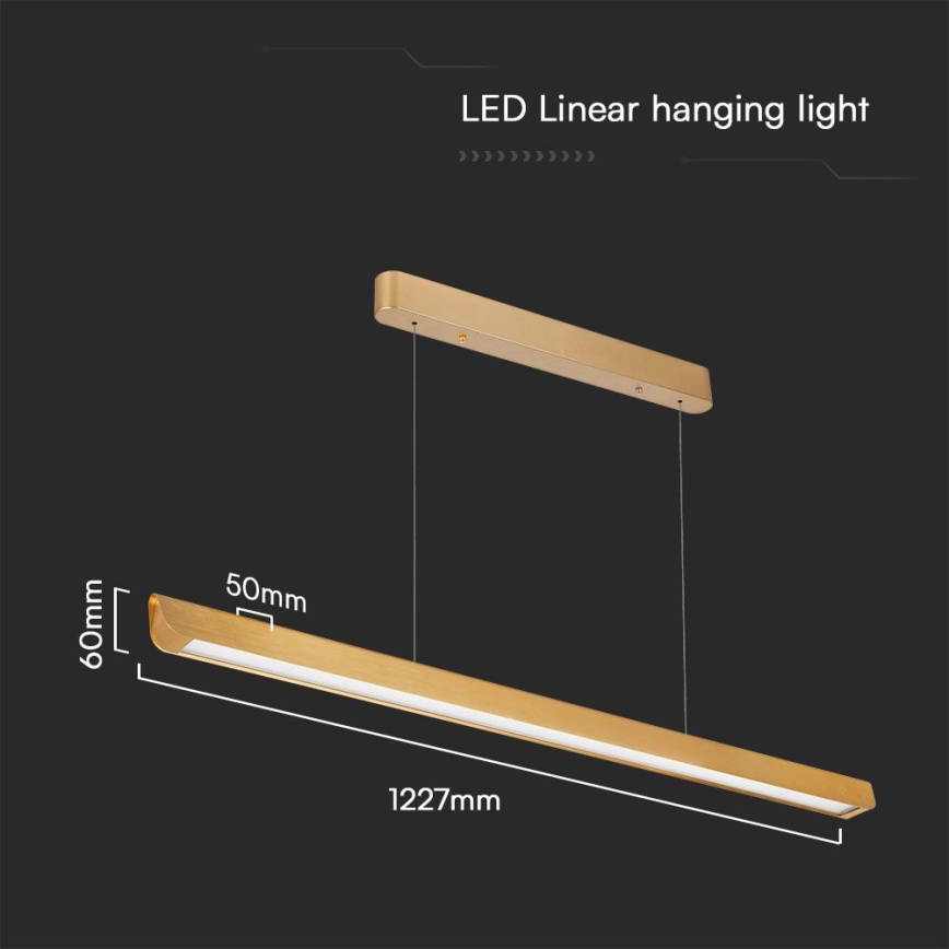 LED-lampa på kabel LED/36W/230V 3000/4000/6400K guld