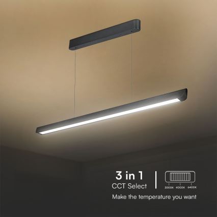 LED-lampa på kabel LED/36W/230V 3000/4000/6400K svart