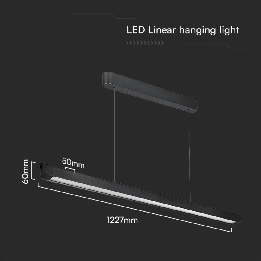 LED-lampa på kabel LED/36W/230V 3000/4000/6400K svart