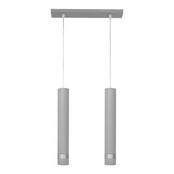 LED-lampa på kabel TUBA 2xGU10/4,8W/230V grå/glansig krom