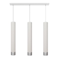 LED-lampa på kabel TUBA 3xGU10/4,8W/230V vit/glansig krom