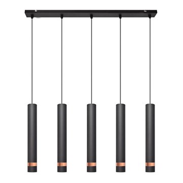LED-lampa på kabel TUBA 5xGU10/6,5W/230V svart/koppar
