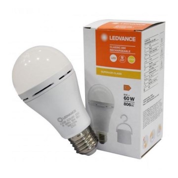 LED-lampa RECHARGEABLE A60 E27/8W/230V 2700K - Ledvance