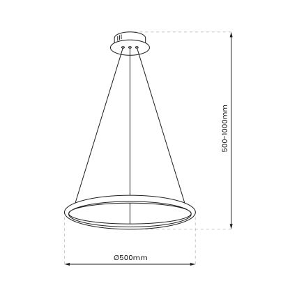 LED-lampa på kabel ROTONDA LED/27W/230V blank krom