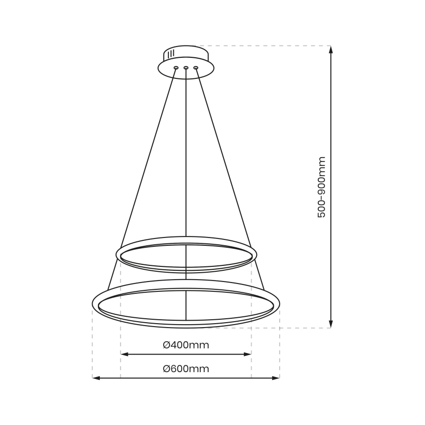 LED-lampa i kabel ROTONDA LED/51W/230V blank krom