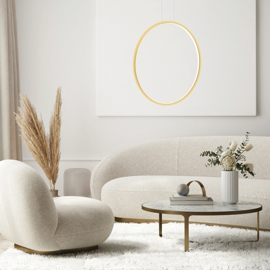 LED-lampa på kabel SATURNO LED/46W/230V Ø 80 cm IP44 guld