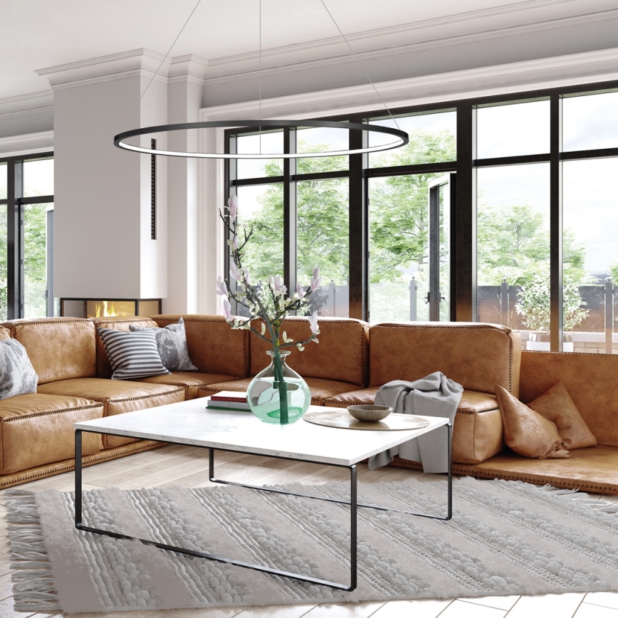 LED Taklampa SATURNO LED/57W/230V Ø 100 cm IP44 antracit