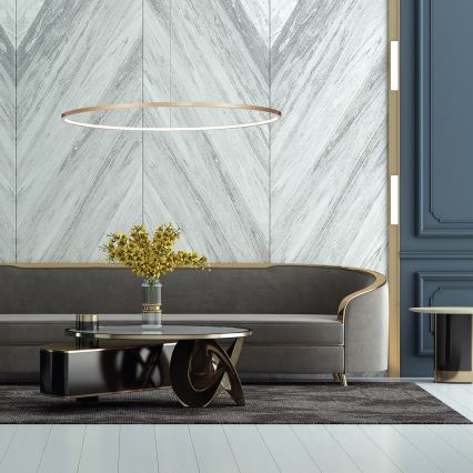 LED-lampa på kabel SATURNO LED/57W/230V Ø 100 cm IP44 guld