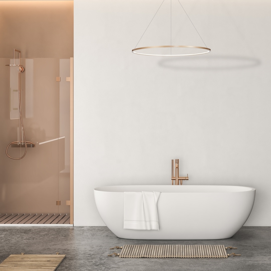 LED-lampa på kabel SATURNO LED/65W/230V Ø 120 cm IP44 guld