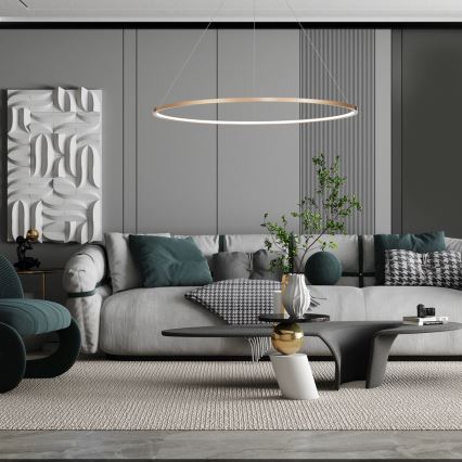 LED-lampa på kabel SATURNO LED/65W/230V Ø 120 cm IP44 guld