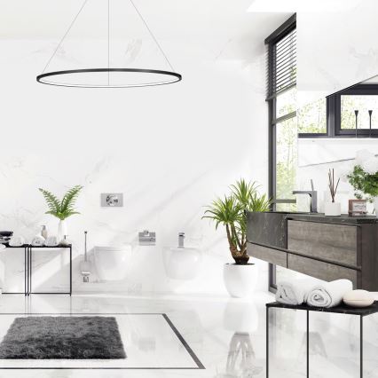 LED Taklampa SATURNO LED/65W/230V Ø 120 cm IP44 antracit