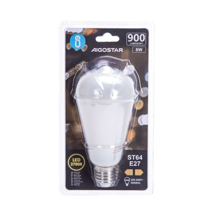 LED-lampa ST64 E27/8W/230V 2700K - Aigostar