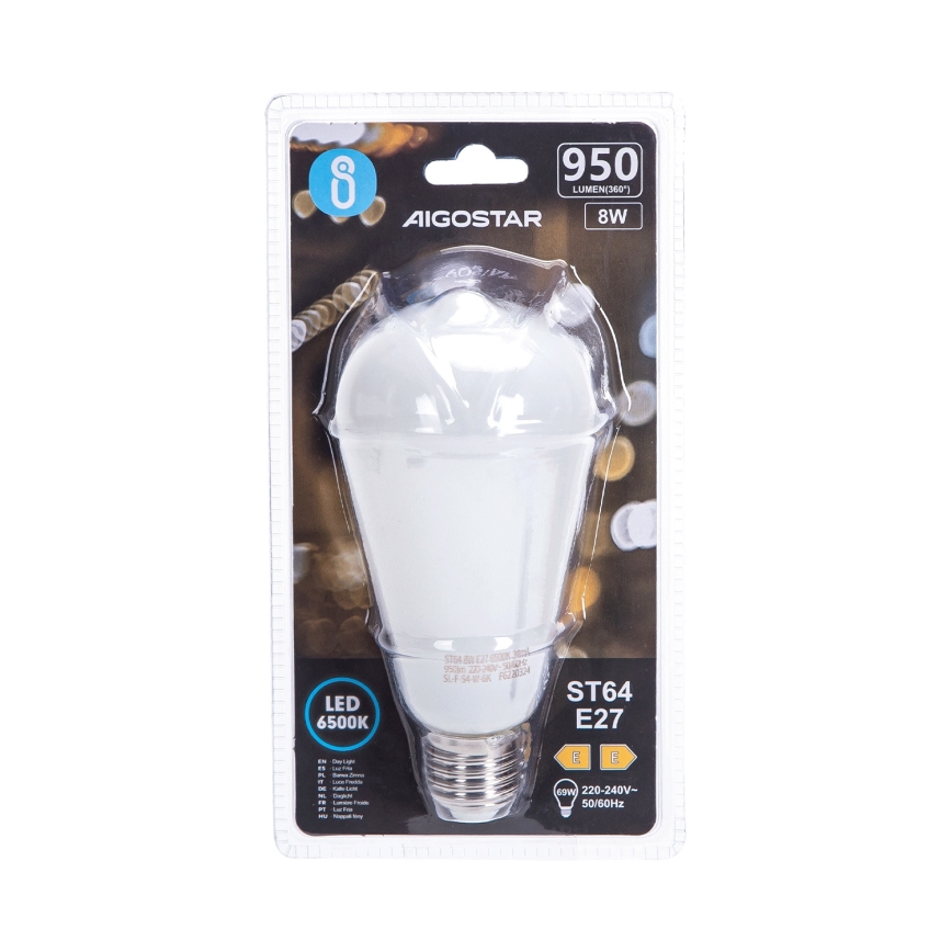 LED-lampa ST64 E27/8W/230V 6500K - Aigostar