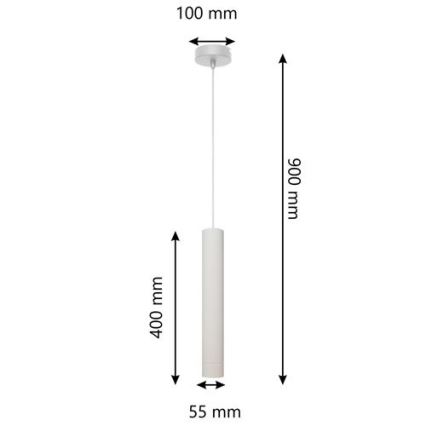 LED-lampa på kabel TUBA 1xGU10/4,8W/230V vit