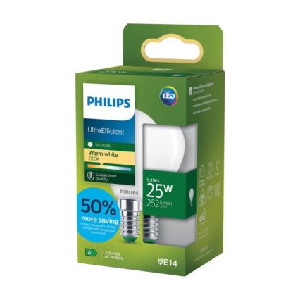 LED-lampa ULTRAEFFICIENT Philips P45 E14/1,2W/230V 2700K